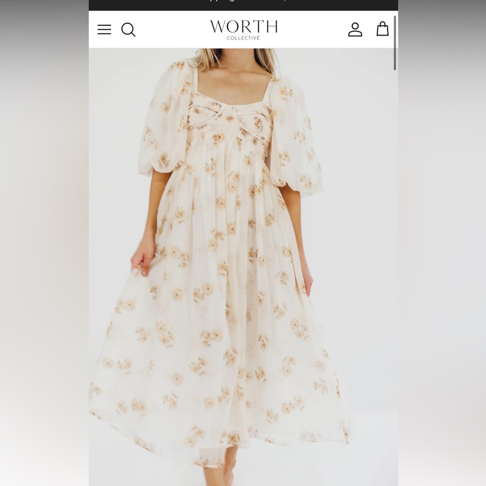 Worth Collective Harlow Maxi Dress in Taupe Floral